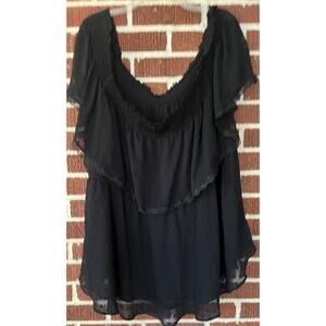 Torrid Black Off the Shoulders Layered Blouse Size 5X